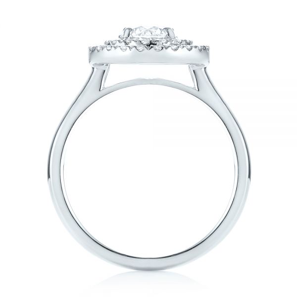 Platinum Custom Diamond Double Halo Engagement Ring - Front View - 103306