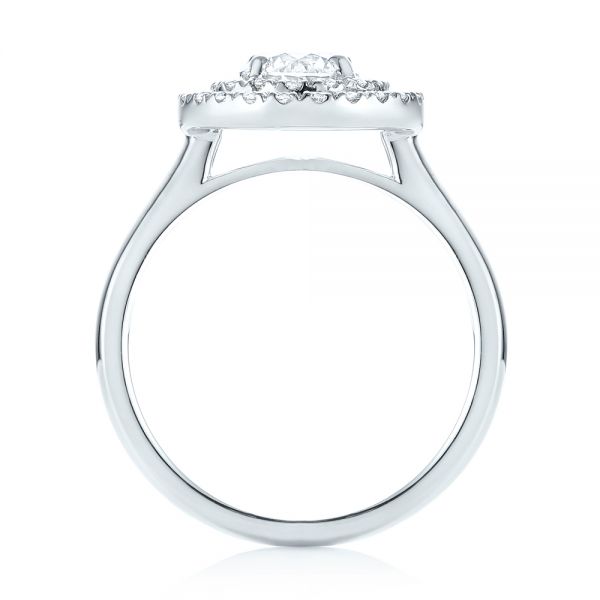  Platinum Custom Diamond Double Halo Engagement Ring - Front View -  103306