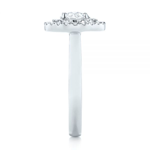 Platinum Custom Diamond Double Halo Engagement Ring - Side View - 103306