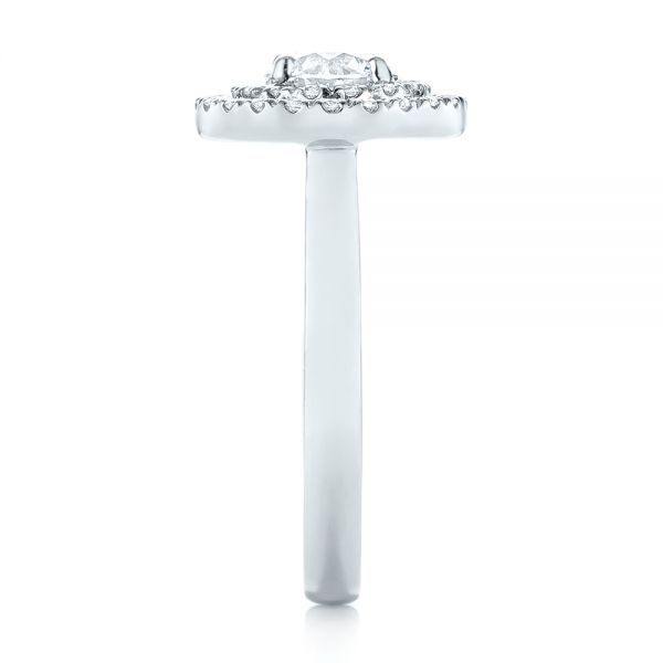 14k White Gold 14k White Gold Custom Diamond Double Halo Engagement Ring - Side View -  103306