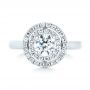 18k White Gold 18k White Gold Custom Diamond Double Halo Engagement Ring - Top View -  103306 - Thumbnail