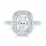 18k White Gold 18k White Gold Custom Diamond Double Halo Engagement Ring - Top View -  103491 - Thumbnail