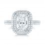  Platinum Custom Diamond Double Halo Engagement Ring - Top View -  103491 - Thumbnail
