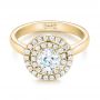 18k Yellow Gold 18k Yellow Gold Custom Diamond Double Halo Engagement Ring - Flat View -  103306 - Thumbnail