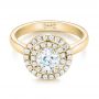 14k Yellow Gold 14k Yellow Gold Custom Diamond Double Halo Engagement Ring - Flat View -  103306 - Thumbnail