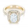 14k Yellow Gold 14k Yellow Gold Custom Diamond Double Halo Engagement Ring - Flat View -  103491 - Thumbnail