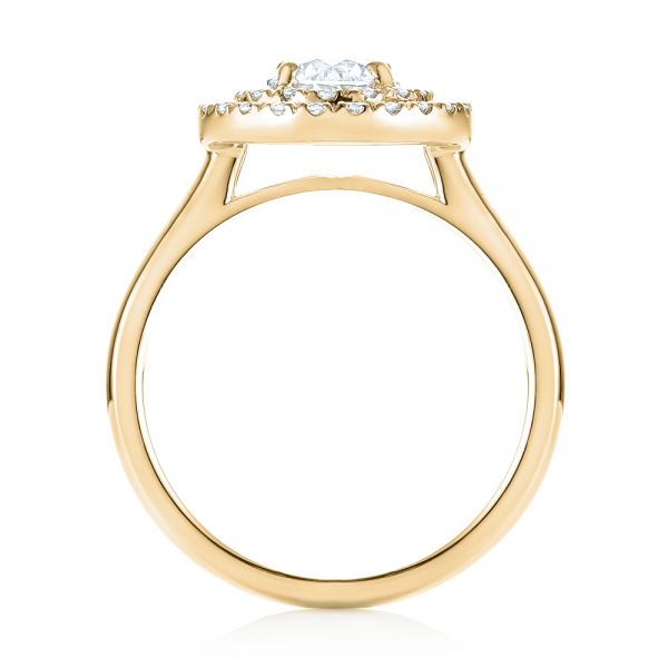 18k Yellow Gold 18k Yellow Gold Custom Diamond Double Halo Engagement Ring - Front View -  103306