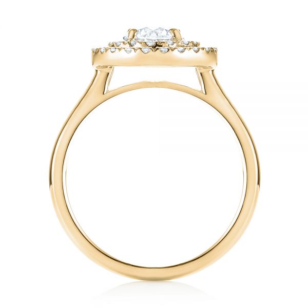 18k Yellow Gold 18k Yellow Gold Custom Diamond Double Halo Engagement Ring - Front View - 103306