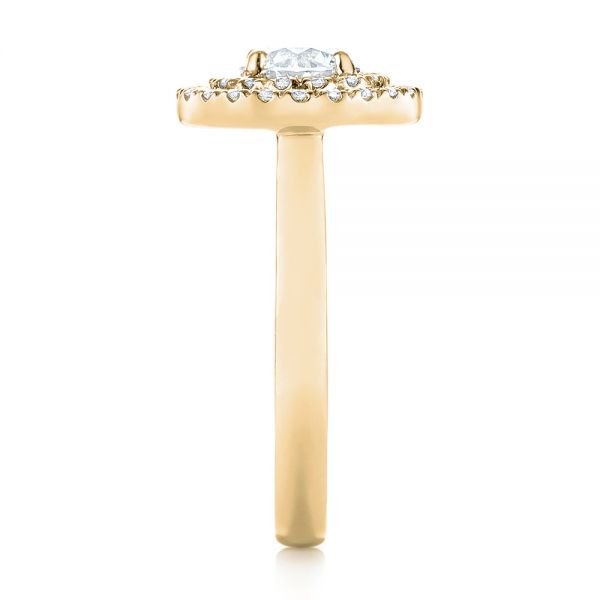 18k Yellow Gold 18k Yellow Gold Custom Diamond Double Halo Engagement Ring - Side View -  103306