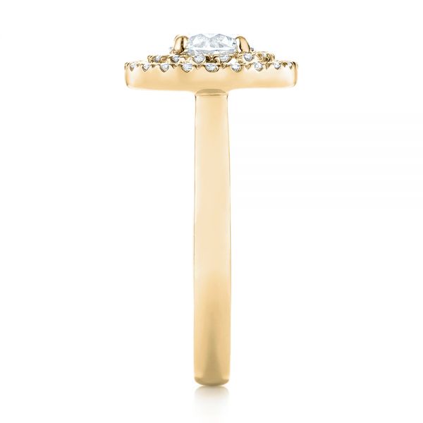 18k Yellow Gold 18k Yellow Gold Custom Diamond Double Halo Engagement Ring - Side View - 103306