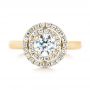 18k Yellow Gold 18k Yellow Gold Custom Diamond Double Halo Engagement Ring - Top View -  103306 - Thumbnail