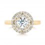 14k Yellow Gold 14k Yellow Gold Custom Diamond Double Halo Engagement Ring - Top View -  103306 - Thumbnail