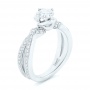  14K Gold Custom Diamond Engagement Ring - Three-Quarter View -  102835 - Thumbnail