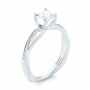18k White Gold 18k White Gold Custom Diamond Engagement Ring - Three-Quarter View -  103637 - Thumbnail