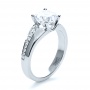  14K Gold 14K Gold Custom Diamond Engagement Ring - Three-Quarter View -  1113 - Thumbnail