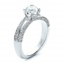  18K Gold Custom Diamond Engagement Ring - Three-Quarter View -  1444 - Thumbnail
