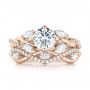 18k Rose Gold 18k Rose Gold Custom Diamond Engagement Ring - Three-Quarter View -  103418 - Thumbnail