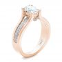 18k Rose Gold 18k Rose Gold Custom Diamond Engagement Ring - Three-Quarter View -  100627 - Thumbnail