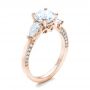18k Rose Gold 18k Rose Gold Custom Diamond Engagement Ring - Three-Quarter View -  101230 - Thumbnail