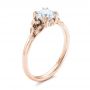 18k Rose Gold 18k Rose Gold Custom Diamond Engagement Ring - Three-Quarter View -  102024 - Thumbnail