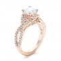 18k Rose Gold 18k Rose Gold Custom Diamond Engagement Ring - Three-Quarter View -  102148 - Thumbnail