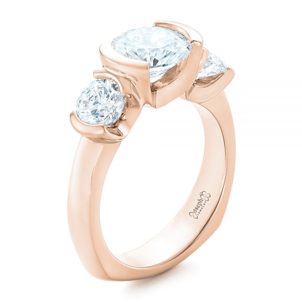 14k Rose Gold 14k Rose Gold Custom Diamond Engagement Ring - Three-Quarter View -  102296