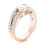 18k Rose Gold 18k Rose Gold Custom Diamond Engagement Ring - Three-Quarter View -  102307 - Thumbnail