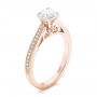 18k Rose Gold 18k Rose Gold Custom Diamond Engagement Ring - Three-Quarter View -  102363 - Thumbnail