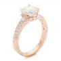 18k Rose Gold 18k Rose Gold Custom Diamond Engagement Ring - Three-Quarter View -  102462 - Thumbnail