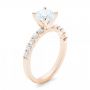 18k Rose Gold 18k Rose Gold Custom Diamond Engagement Ring - Three-Quarter View -  102582 - Thumbnail