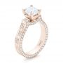 18k Rose Gold 18k Rose Gold Custom Diamond Engagement Ring - Three-Quarter View -  102895 - Thumbnail