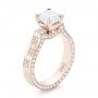 18k Rose Gold 18k Rose Gold Custom Diamond Engagement Ring - Three-Quarter View -  102895 - Thumbnail