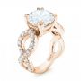 18k Rose Gold 18k Rose Gold Custom Diamond Engagement Ring - Three-Quarter View -  103042 - Thumbnail