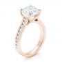 18k Rose Gold 18k Rose Gold Custom Diamond Engagement Ring - Three-Quarter View -  103150 - Thumbnail