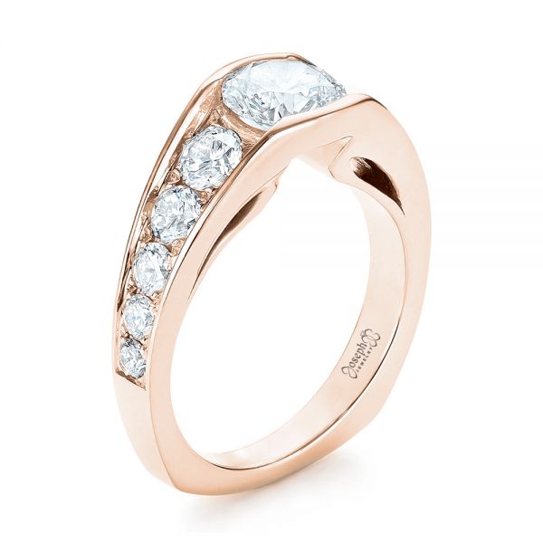 14k Rose Gold 14k Rose Gold Custom Diamond Engagement Ring - Three-Quarter View -  103165