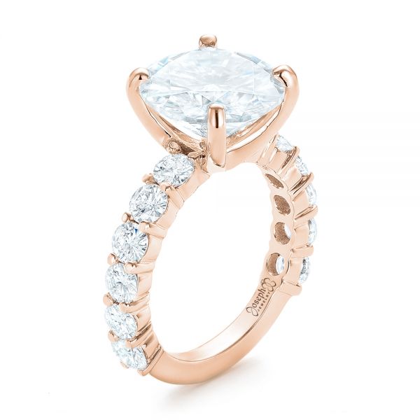 14k Rose Gold 14k Rose Gold Custom Diamond Engagement Ring - Three-Quarter View -  103336