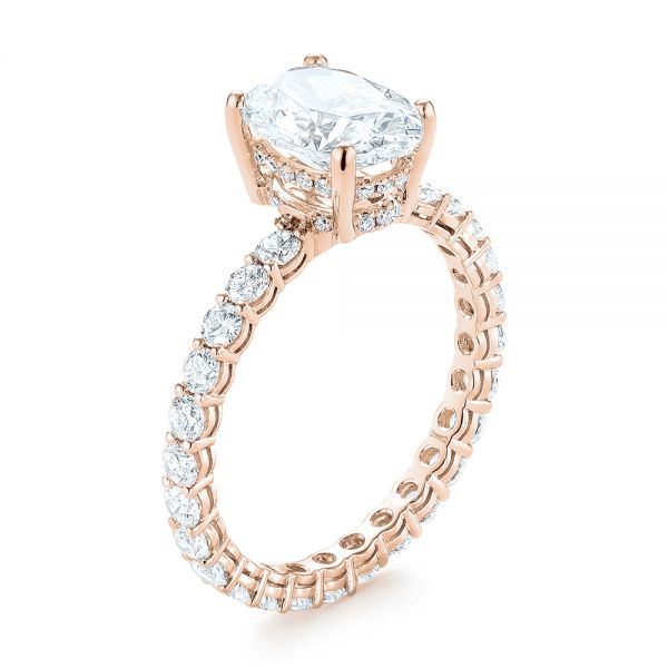 14k Rose Gold 14k Rose Gold Custom Diamond Engagement Ring - Three-Quarter View -  103355