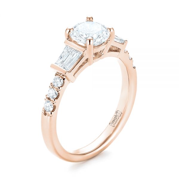 14k Rose Gold 14k Rose Gold Custom Diamond Engagement Ring - Three-Quarter View -  103521
