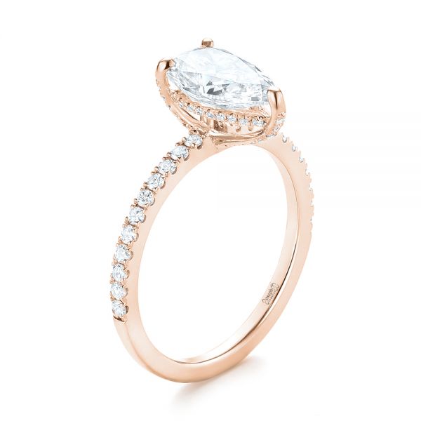 14k Rose Gold 14k Rose Gold Custom Diamond Engagement Ring - Three-Quarter View -  103604
