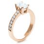 18k Rose Gold 18k Rose Gold Custom Diamond Engagement Ring - Three-Quarter View -  1107 - Thumbnail
