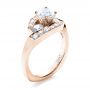 14k Rose Gold 14k Rose Gold Custom Diamond Engagement Ring - Three-Quarter View -  1302 - Thumbnail