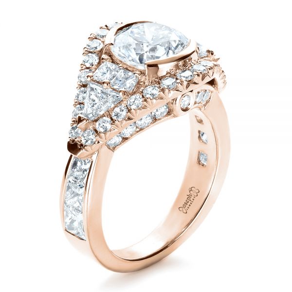 Custom Diamond Engagement Ring - Three-quarter view