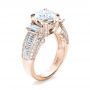 18k Rose Gold 18k Rose Gold Custom Diamond Engagement Ring - Three-Quarter View -  1434 - Thumbnail