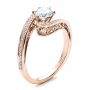 18k Rose Gold 18k Rose Gold Custom Diamond Engagement Ring - Three-Quarter View -  1449 - Thumbnail