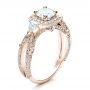 18k Rose Gold 18k Rose Gold Custom Diamond Engagement Ring - Three-Quarter View -  1451 - Thumbnail