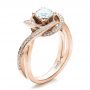 18k Rose Gold 18k Rose Gold Custom Diamond Engagement Ring - Three-Quarter View -  1476 - Thumbnail