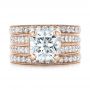 18k Rose Gold 18k Rose Gold Custom Diamond Engagement Ring - Three-Quarter View -  102042 - Thumbnail