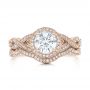18k Rose Gold 18k Rose Gold Custom Diamond Engagement Ring - Three-Quarter View -  102138 - Thumbnail