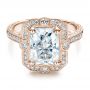 18k Rose Gold 18k Rose Gold Custom Diamond Engagement Ring - Flat View -  100091 - Thumbnail