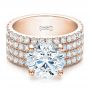 18k Rose Gold 18k Rose Gold Custom Diamond Engagement Ring - Flat View -  100102 - Thumbnail